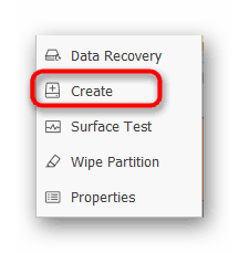 Gumb za stvaranje nove particije na USB fleš pogonu u čarobnjaku MiniTool Partition