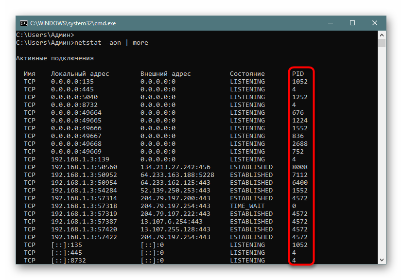 Strani ID veze putem naredbe netstat