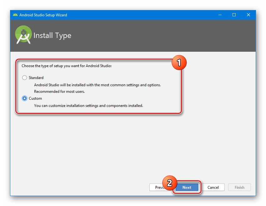 نوع نصب در Android Studio را در رایانه خود انتخاب کنید