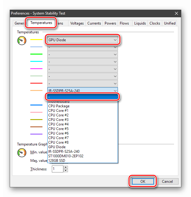 Konfigurace zobrazování monitorovacích dat grafické karty v AIDA64