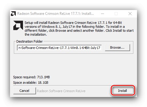 Инсталирайте програмата, за да получите драйвери за продукти на AMD, използващи Crimson Software