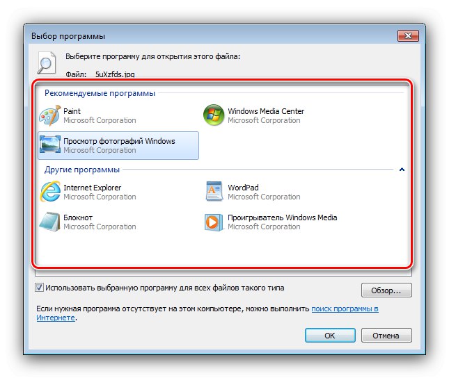 Wybierz zalecany lub inny program do zmiany skojarzeń plików w menu kontekstowym dokumentu systemu Windows 7