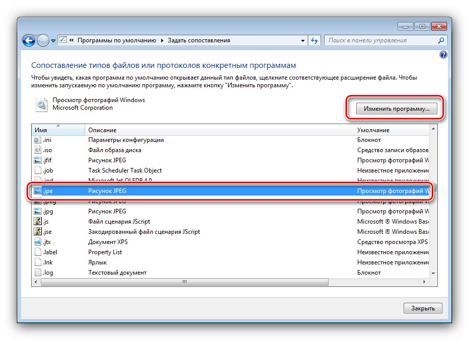 Rozpocznij zmianę skojarzeń plików w Panelu sterowania systemu Windows 7