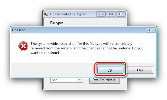 Ostrzeżenie dotyczące usuwania wszystkich skojarzeń plików za pośrednictwem Unassoc w systemie Windows 7