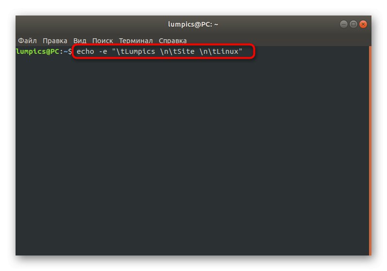 Kombiniranje opcija prilikom upotrebe naredbe echo u Linuxu