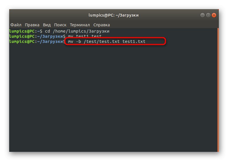 Zálohování existujícího souboru pomocí příkazu mv v systému Linux