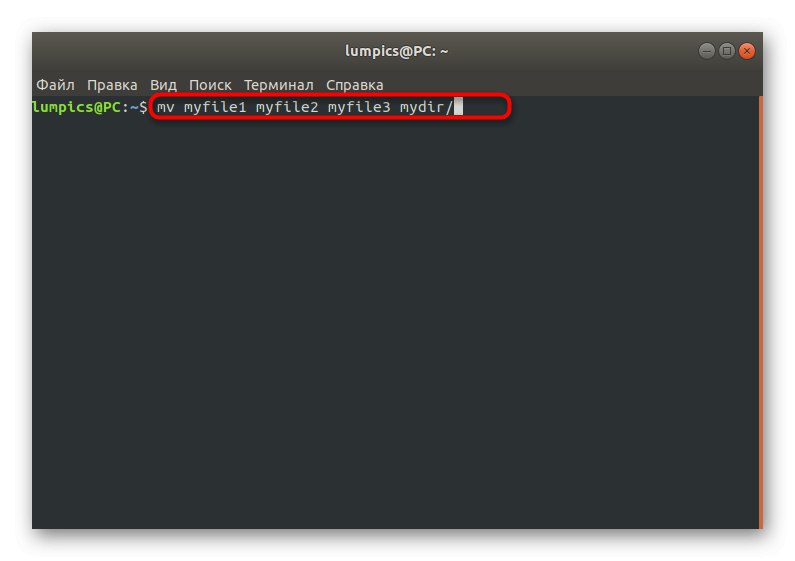 Přesouvání více souborů současně pomocí nástroje mv v systému Linux