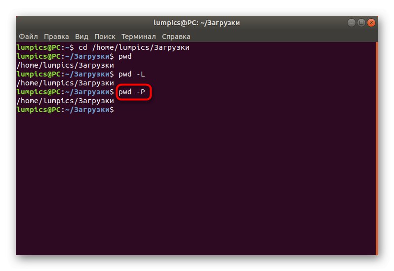 Застосування опції перетворення символічних символів при використанні команди PWD в Linux