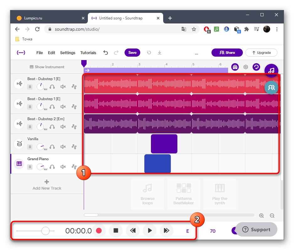Оформление на пистата за песен при създаване на дабстеп чрез онлайн услугата SoundTrap