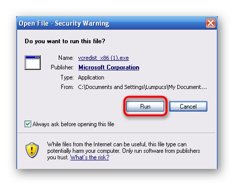 Potvrzení spuštění spustitelného souboru Visual C ++ při opravě problému Bcrypt.dll v systému Windows XP