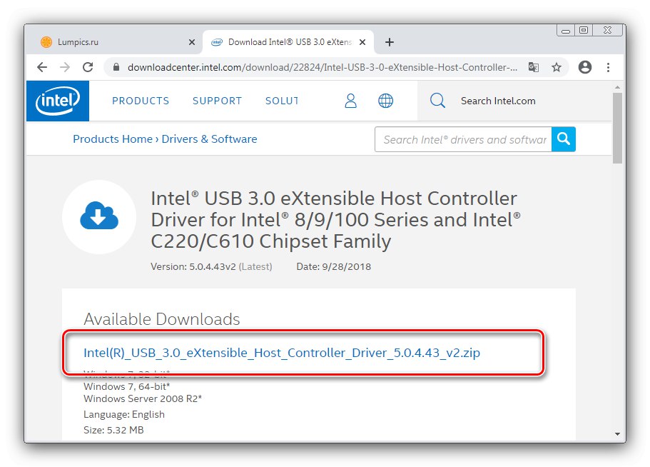 بدء تثبيت برنامج تشغيل الجهاز الرئيسي على Windows 7 من خلال موقع الشركة المصنعة على الويب