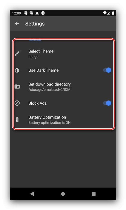 Налаштування інтерфейсу менеджера закачувань для Android IDM - Download Manager Plus