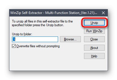 Процесът на разопаковане на драйвера за Panasonic KX-MB263 от официалния уебсайт