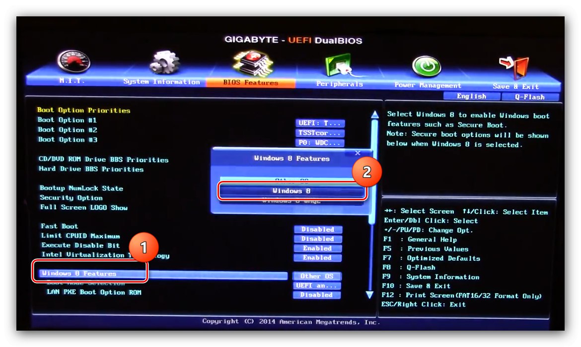 Изберете желаната операционна система в BIOS, за да коригирате грешка 0x8030001 при инсталиране на Windows 10