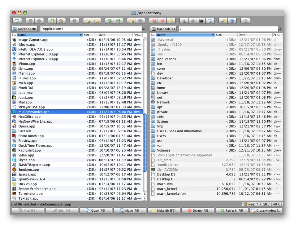 Používání správce souborů MuCommander v distribucích Linux