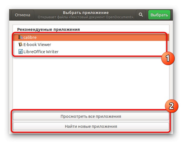 Výber programu LibreOffice Linux na otvorenie textového súboru