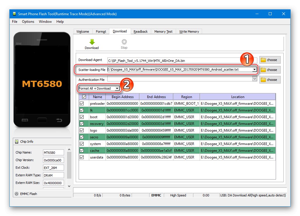 Doogee X5 MAX Scattering via SP Flash Tool - scatter and firmware mode