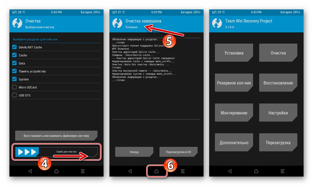 HTC Desire 601 TWRP Форматиране на всички дялове на паметта преди инсталиране на стоковия фърмуер