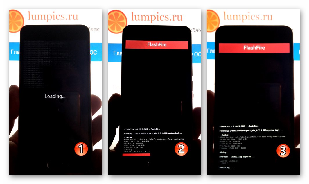 Процес на мигане на изображението на системата Meizu M3 Mini FlashFire