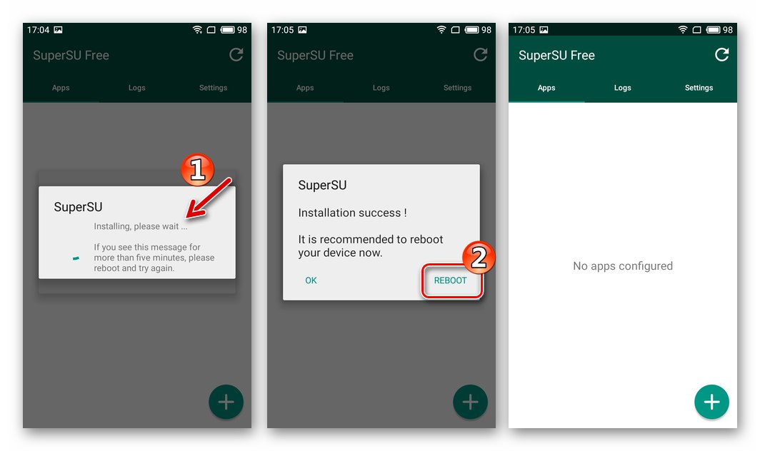 Meizu M3 Mini SuperSU се рестартира след актуализация на двоичен файл