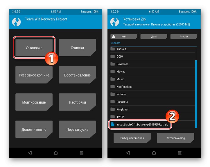 Vlastný firmvér Google Nexus 7 3G (2012) prostredníctvom TWRP - výber balíka