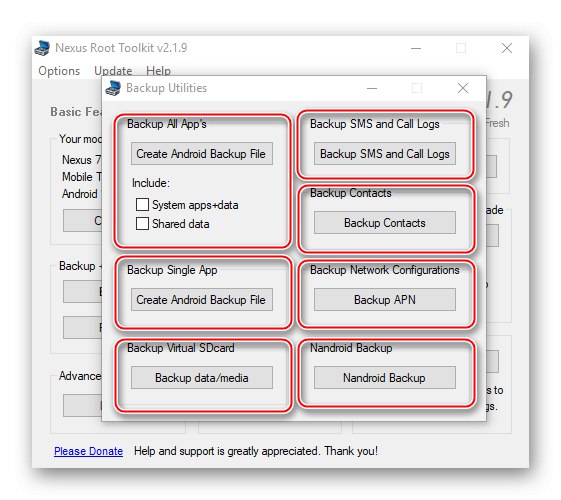 Google Nexus 7 3G (2012) NRT rôzne typy zálohovania