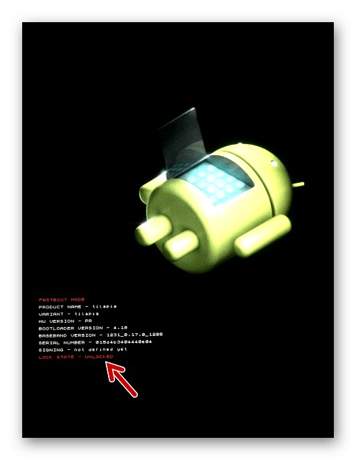 Google Nexus 7 s odomknutým bootloaderom v režime Fastboot