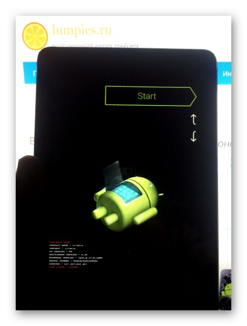 Tablet Google Nexus 7 3G (2012) v režime FASTBOOT