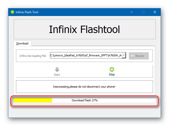Напредък на фърмуера на Lenovo IdeaPad A7600 Infinix Flashtool
