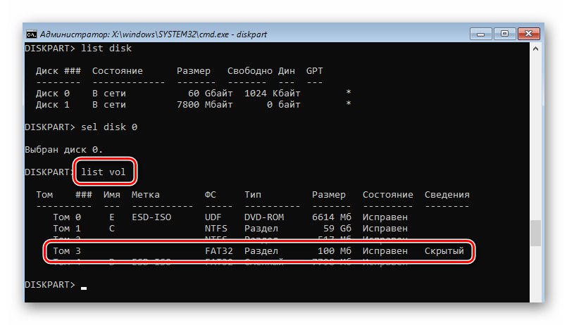 Избройте дяловете на избраното устройство, като използвате командата list vol в Windows 10
