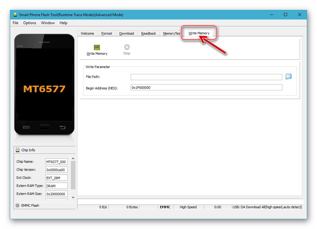 Vraćanje sigurnosne kopije Fly IQ445 NVRAM - kartica Write Memory u SP Flash Tool