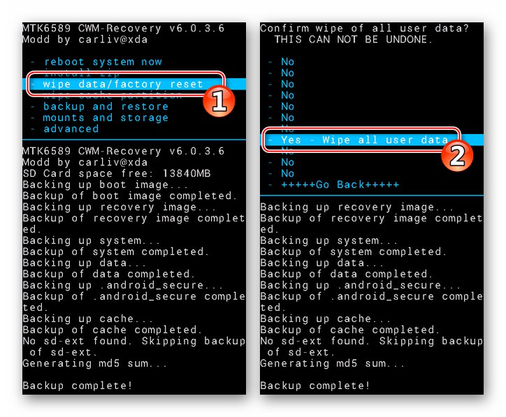 Fly IQ445 ClockWorkMod Recovery (CWM) briše memoriju i resetira postavke uređaja prije instaliranja prilagođenih