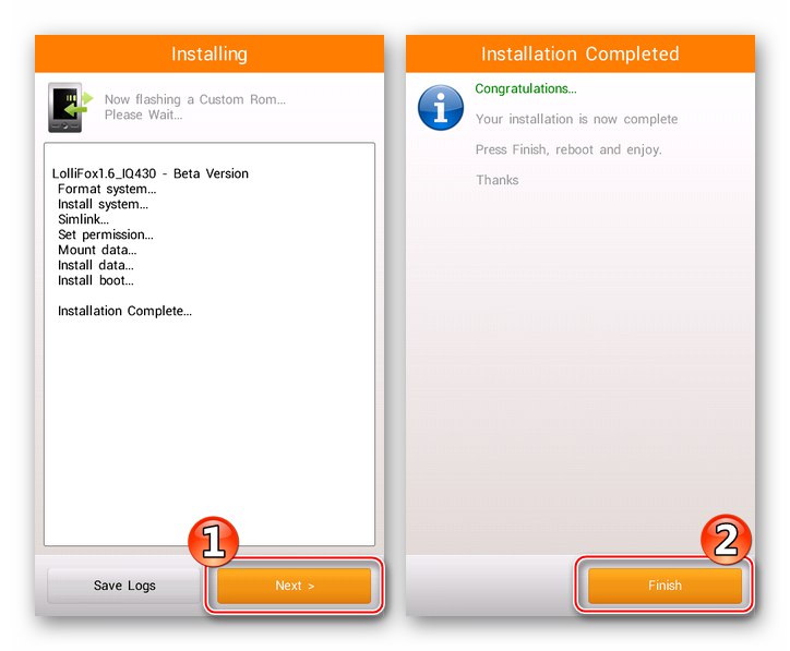 Fly IQ445 gašenje AROMA-instalatera prilagođenog firmwarea u ClockWorkMod Recovery (CWM)
