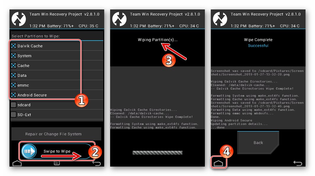 Fly IQ445 TeamWinRecovery (TWRP) postupak brisanja odjeljaka memorije prije instaliranja prilagođenih