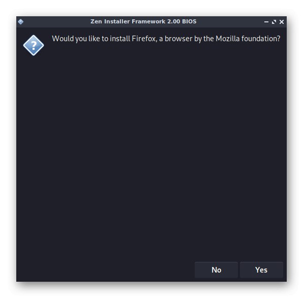 Інформація про інсталяції додаткового браузера в Zen Installer