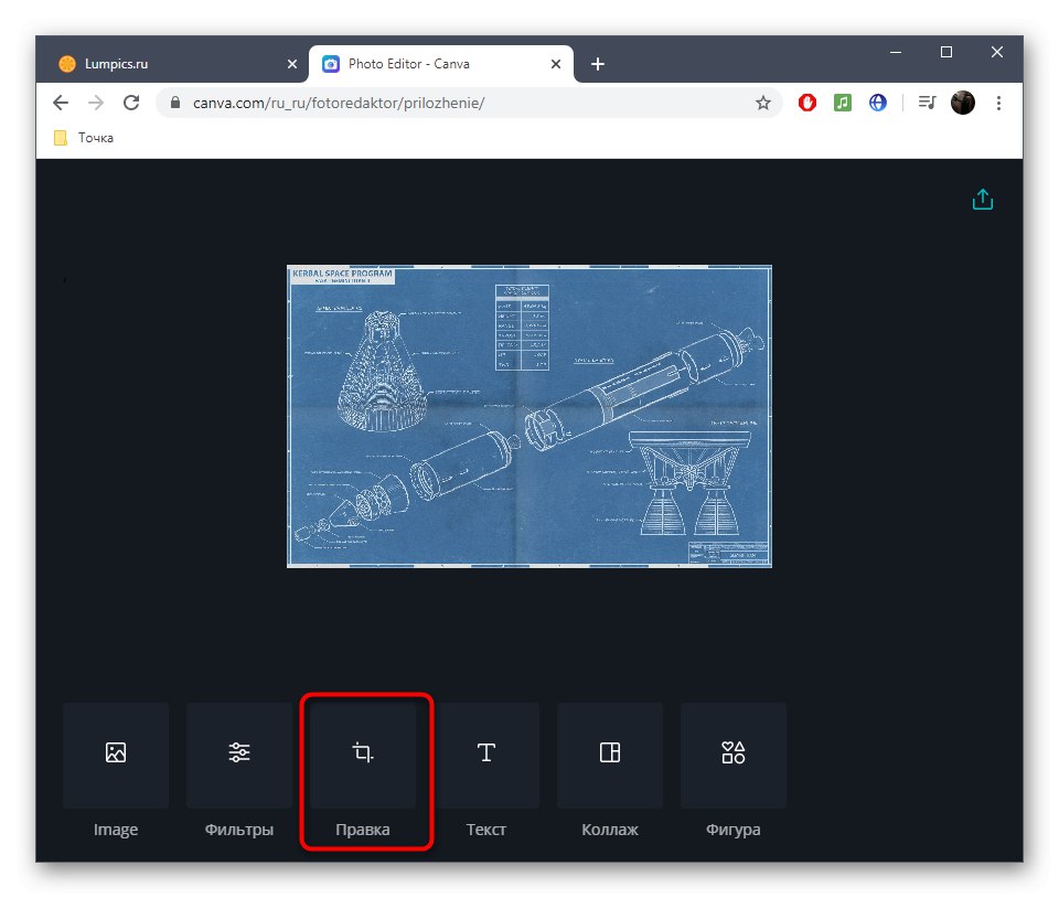 Online výber nástroja na orezanie v Canve