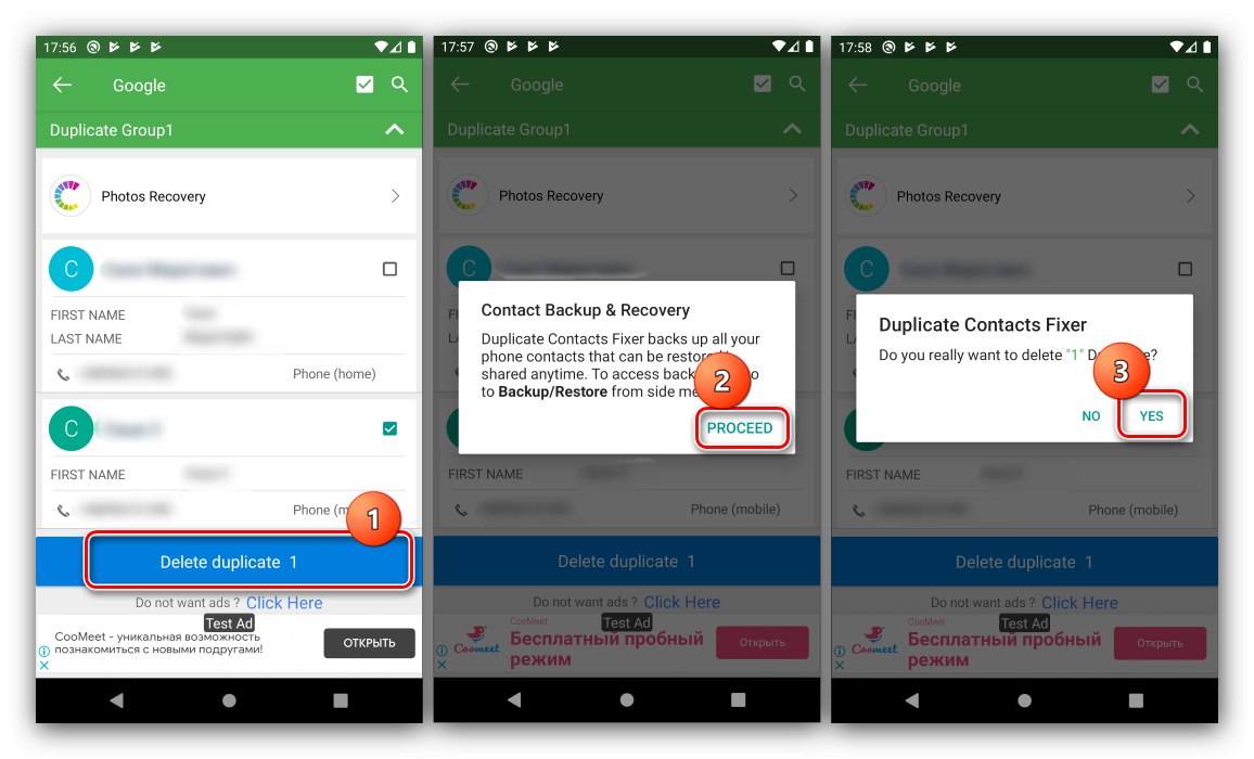 Izvedite postopek odstranjevanja podvojenih stikov v Androidu s programom Duplicate Contacts Fixer