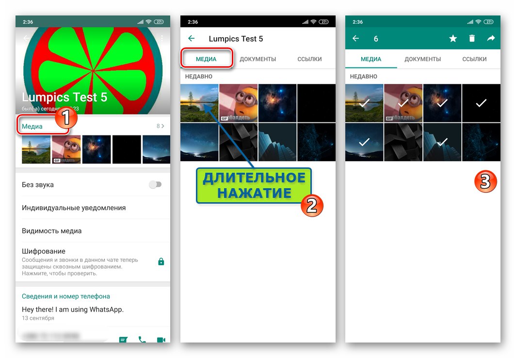 WhatsApp за Android отидете в раздела Мултимедия от настройките на чата, изберете изтритите снимки