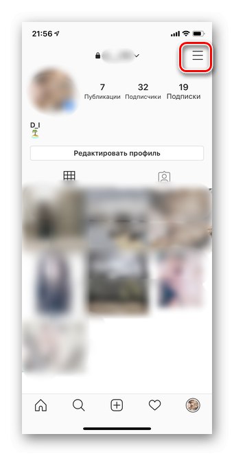 Kliknij trzy poziome paski w aplikacji mobilnej Instagram