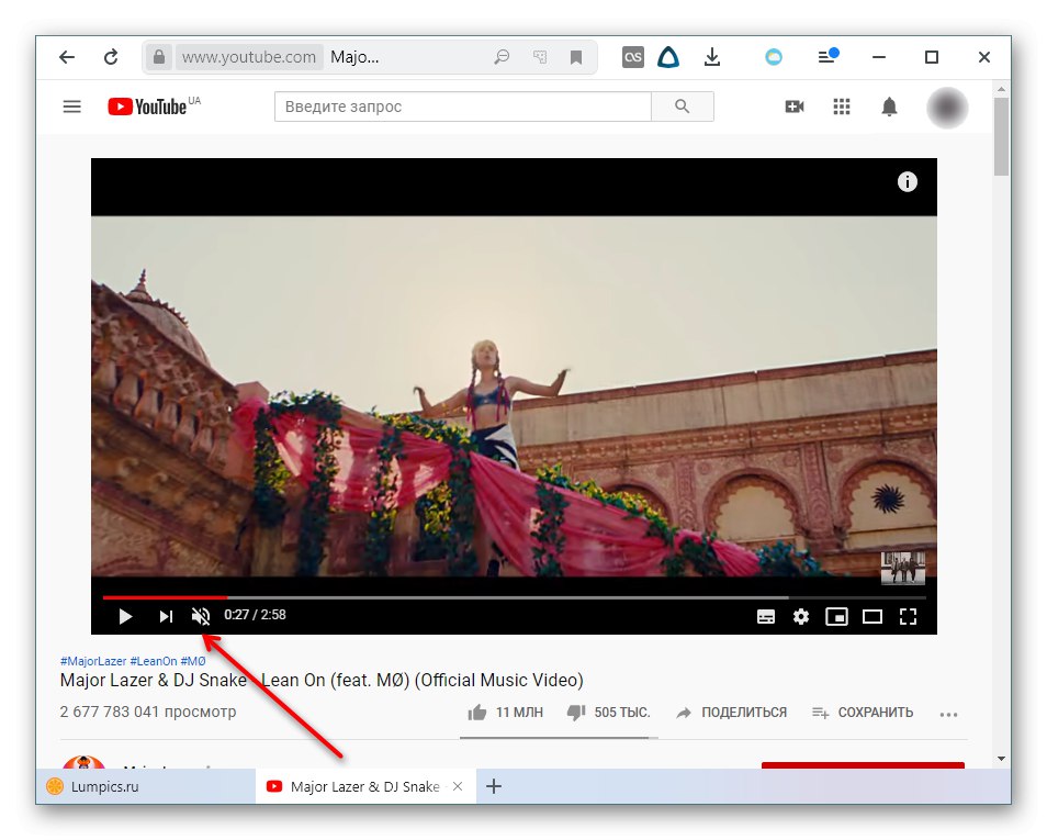 Izklop zvoka YouTube videoposnetkov