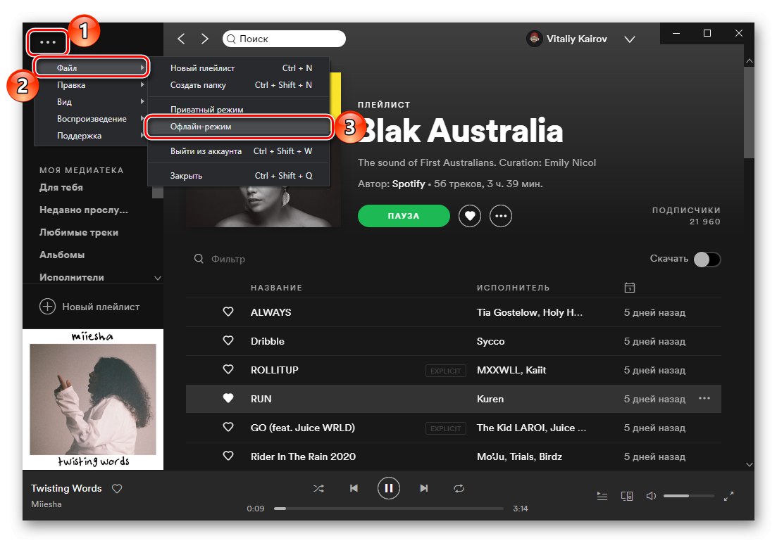 روشن کردن حالت آفلاین در برنامه Spotify PC