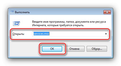 افتح الخدمات لتمكين خدمة الأمان في Windows 7