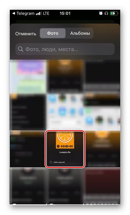 Wybieranie obrazu do skanowania kodu w aplikacji mobilnej Spotify