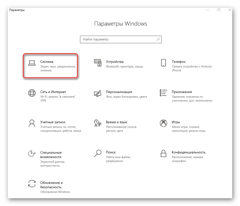 Prejdite do časti Systém v okne Nastavenia vo Windows 10