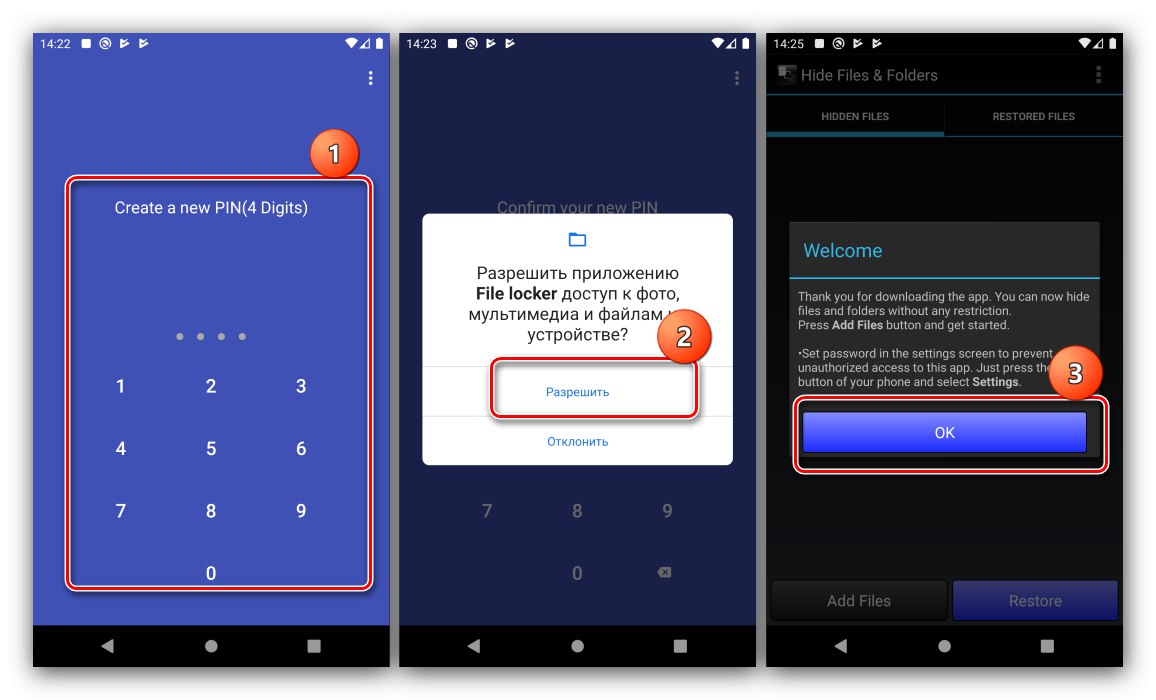 V Skrij datoteke nastavite kodo in dovoljenje, da skrijete skrite mape v Androidu