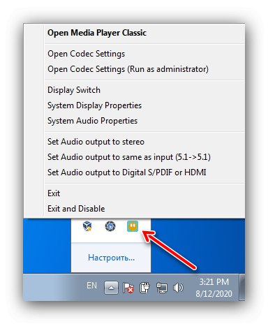 أداة التحكم في Media Player Codec Pack بعد تثبيت برامج الترميز على Windows 7