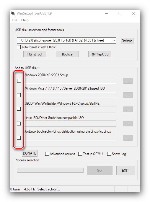 علامت گذاری تصاویر در WinSetupFromUSB برای ایجاد درایو USB چند بوت با ویندوز 10