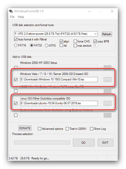 نصب تصاویر نمونه در WinSetupFromUSB برای ایجاد یک درایو فلش USB چند بوت با ویندوز 10