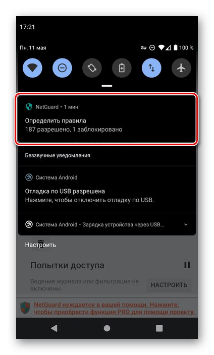 Pravila za blokiranje interneta za aplikacijo NetGuard v Androidu