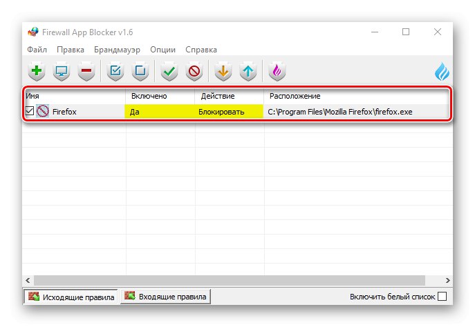 Kontrola nastavení pravidla vo FAB